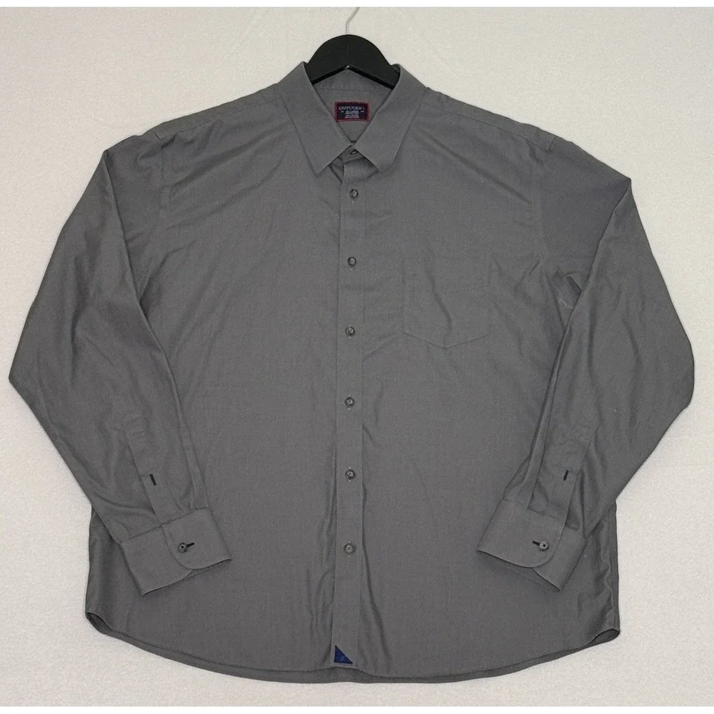UNTUCKit Shirt Adult 2XL XXL Gray Button Up‎ Long Sleeve Casual Mens - Picture 2 of 6